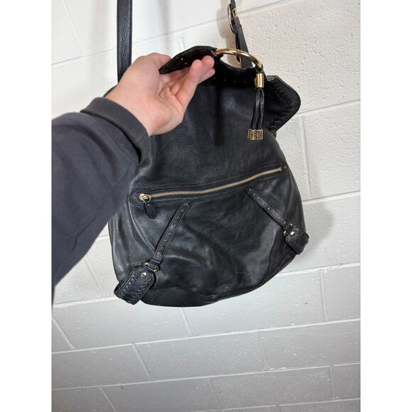 VINTAGE Cole Haan Collection F06 Shoulder Bag Black Leather Crossbody Adjustable - Picture 5 of 10